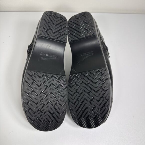 Dansko Professional Black Leather Tooled Embossed Clog Women’s Sz 41 US 10.5-11 - Picture 9 of 11